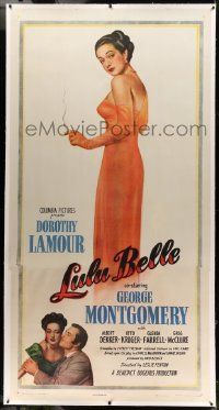 6t008 LULU BELLE linen 3sh '48 full-length art of sexy smoking Dorothy Lamour & with Montgomery!