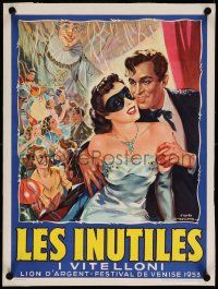 6t186 I VITELLONI linen Belgian '53 Federico Fellini's The Young & The Passionate, great art!