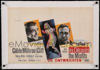 6t191 MISFITS linen Belgian '61 Clark Gable, great art of sexy Marilyn Monroe, Montgomery Clift!