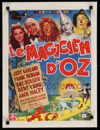 6t203 WIZARD OF OZ linen Belgian '46 wonderful different montage art of top cast, incredibly rare!