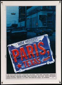 6t272 PARIS, TEXAS linen German A1 '85 Wim Wenders, great image of license plate & cars!