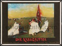 6t204 KNIGHTS OF THE TEUTONIC ORDER linen East German 23x32 R78 Krzyzacy, art of medieval battle!