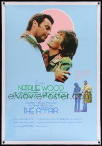 6t319 AFFAIR linen English 1sh '74 romantic close up of Natalie Wood & Robert Wagner!