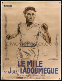 6t162 LE MILE DE JULES LADOUMEGUE linen French 1p '32 Coudon art of the famous French runner!