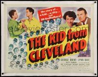 6t036 KID FROM CLEVELAND linen 1/2sh '49 all Cleveland Indians including Bob Feller & Satchel Paige!
