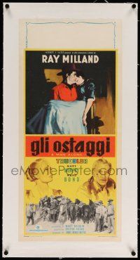 6t294 MAN ALONE linen Italian locandina '55 star & director Ray Milland carrying Mary Murphy!