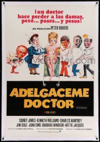 6t241 CARRY ON AGAIN DOCTOR linen Mexican poster '69 Putzu art of top cast, sexy English comedy!