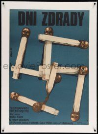 6t233 DAYS OF BETRAYAL linen Polish 23x33 '73 Jakub Erol art of matchstick swastika with skulls!