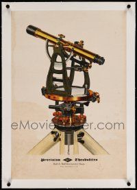 6t100 BUFF & BUFF INSTRUMENT SHOPS linen 16x27 advertising poster 1900s precision theodolites!