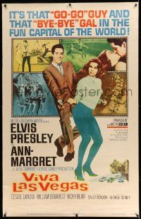 6w008 VIVA LAS VEGAS style Z 40x60 '64 great images of rocker Elvis Presley & sexy Ann-Margret!