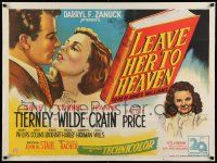 6w170 LEAVE HER TO HEAVEN British quad '46 Gene Tierney, Cornel Wilde, Jeanne Crain, ultra rare!