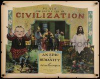 6w130 CIVILIZATION 1/2sh R31 Thomas Ince anti-war classic, montage of images including Jesus!