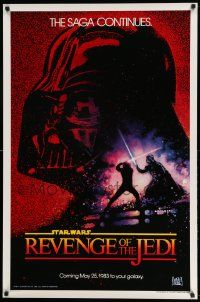 6w126 RETURN OF THE JEDI dated teaser 1sh '83 George Lucas' Revenge of the Jedi, Drew Struzan art!