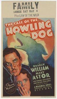 6w004 CASE OF THE HOWLING DOG mini WC '34 great art of 1st Perry Mason Warren William, very rare!