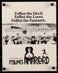 6x400 AMARCORD pressbook '74 Federico Fellini classic comedy, presented by Roger Corman!