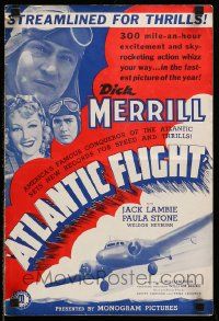 6x413 ATLANTIC FLIGHT pressbook '37 Dick Merril, holder of world round trip Atlantic flight record