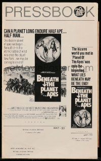 6x437 BENEATH THE PLANET OF THE APES pressbook '70 sci-fi sequel, what lies beneath may be the end