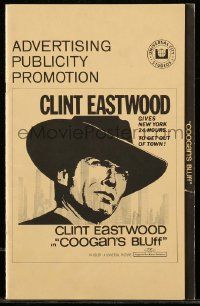 6x492 COOGAN'S BLUFF pressbook '68 Clint Eastwood in New York City, directed by Don Siegel!