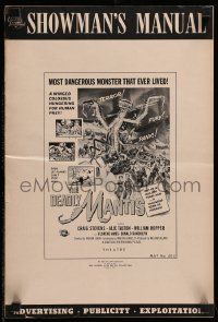 6x503 DEADLY MANTIS pressbook '57 Universal horror, classic art of giant rampaging insect!