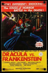 6x526 DRACULA VS. FRANKENSTEIN pressbook '71 art of the kings of horror battling to the death!