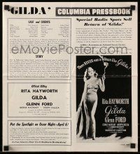 6x582 GILDA pressbook R59 classic images of sexy Rita Hayworth full-length in sheath dress!