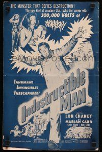 6x647 INDESTRUCTIBLE MAN pressbook '56 Lon Chaney Jr. as inhuman, invincible, inescapable monster!
