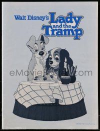 6x672 LADY & THE TRAMP pressbook R80 Walt Disney classic cartoon, best spaghetti scene image!
