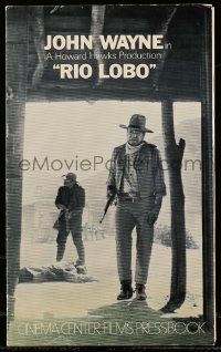 6x817 RIO LOBO pressbook '71 Howard Hawks, Give 'em Hell, John Wayne, great cowboy image!