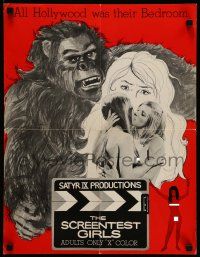 6x837 SCREENTEST GIRLS pressbook '69 wild art of gorilla & girls, all Hollywood was their bedroom!
