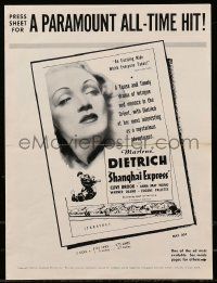 6x852 SHANGHAI EXPRESS pressbook R49 Marlene Dietrich, Josef von Sternberg, tons of great images!