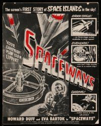 6x874 SPACEWAYS pressbook '53 Hammer sci-fi, screen's 1st story of the space islands in the sky!