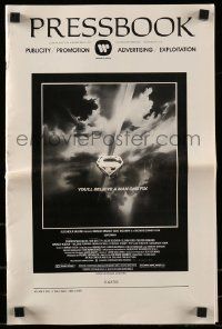 6x893 SUPERMAN pressbook '78 comic book hero Christopher Reeve, cool Bob Peak art!
