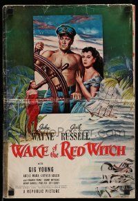 6x963 WAKE OF THE RED WITCH pressbook '49 art of barechested John Wayne & Gail Russell, rare!