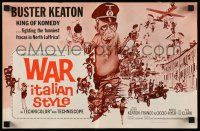 6x969 WAR ITALIAN STYLE pressbook '66 Due Marines e un Generale, cartoon art of Buster Keaton!