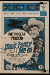 6x369 DON'T FENCE ME IN English pressbook '45 Roy Rogers & pretty Dale Evans, Gabby Hayes!