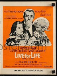 6x374 LIVE FOR LIFE English pressbook '68 Claude Lelouch, Yves Montand, Candice Bergen, Girardot