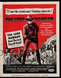 6x376 LONE RANGER & THE LOST CITY OF GOLD English pressbook '58 Clayton Moore & Jay Silverheels!