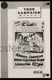 6x391 ABBOTT & COSTELLO MEET CAPTAIN KIDD pressbook R60 art of pirates Bud & Lou w/Charles Laughton!