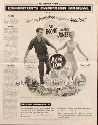 6x408 APRIL LOVE pressbook '57 full-length romantic Pat Boone & sexy Shirley Jones!
