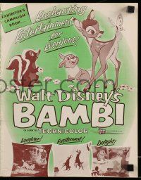 6x423 BAMBI pressbook R57 Walt Disney cartoon deer classic, great images with Thumper & Flower!