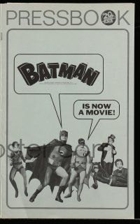 6x425 BATMAN pressbook '66 DC Comics, great image of Adam West & Burt Ward w/villains!