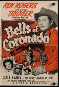 6x436 BELLS OF CORONADO pressbook '50 great images of Roy Rogers, Dale Evans & Trigger!