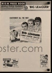 6x445 BIG LEAGUER pressbook '53 Edward G. Robinson, Vera-Ellen, Robert Aldrich directed, baseball!