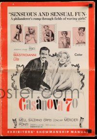 6x480 CASANOVA '70 pressbook '65 Marcello Mastroianni, Virna Lisi, Marisa Mell & more sexy ladies!