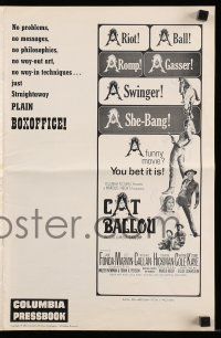 6x482 CAT BALLOU pressbook '65 classic sexy cowgirl Jane Fonda, Lee Marvin, great artwork!