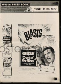 6x495 CREST OF THE WAVE pressbook '54 great close up of angry Gene Kelly at periscope of submarine!