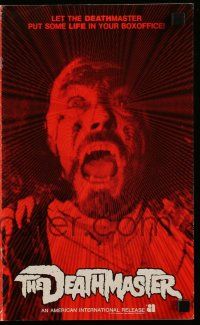 6x505 DEATHMASTER pressbook '72 wacky art of beast with eyes like hot coals & fangs like razors!