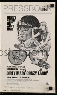 6x516 DIRTY MARY CRAZY LARRY pressbook '74 art of Peter Fonda & Susan George sucking on popsicle!