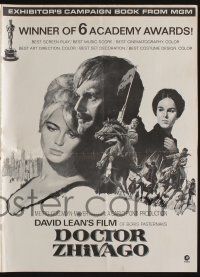 6x518 DOCTOR ZHIVAGO pressbook '67 Omar Sharif, Julie Christie, David Lean English epic!