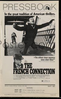 6x565 FRENCH CONNECTION pressbook '71 Gene Hackman in chase climax, directed by William Friedkin